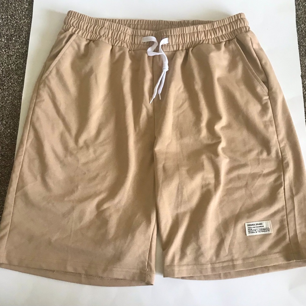 Men’s Tan Drawstring Short SHEIN Sz L